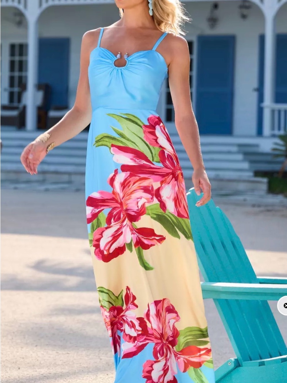 Boston Proper Charmeuse Maxi Dress in Islamorada Fleurs NWT